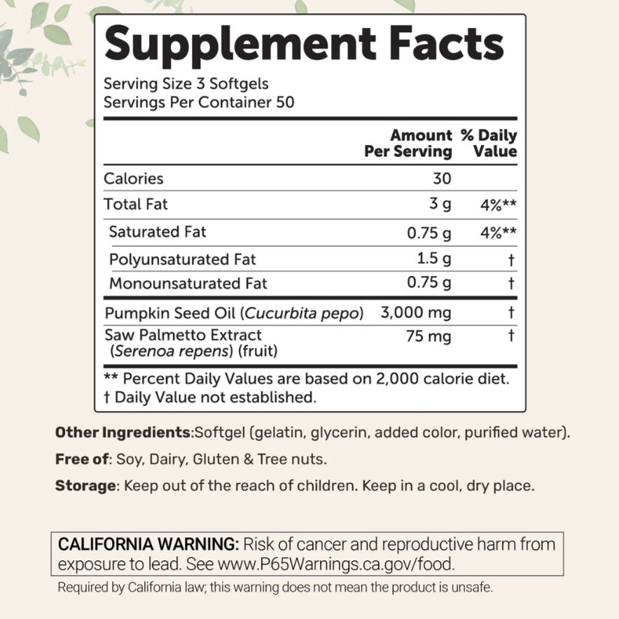 Pumpkin Seed Oil with Saw Palmetto