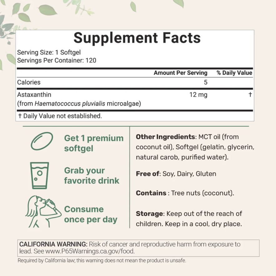 Premium Astaxanthin Antioxidant Supplement